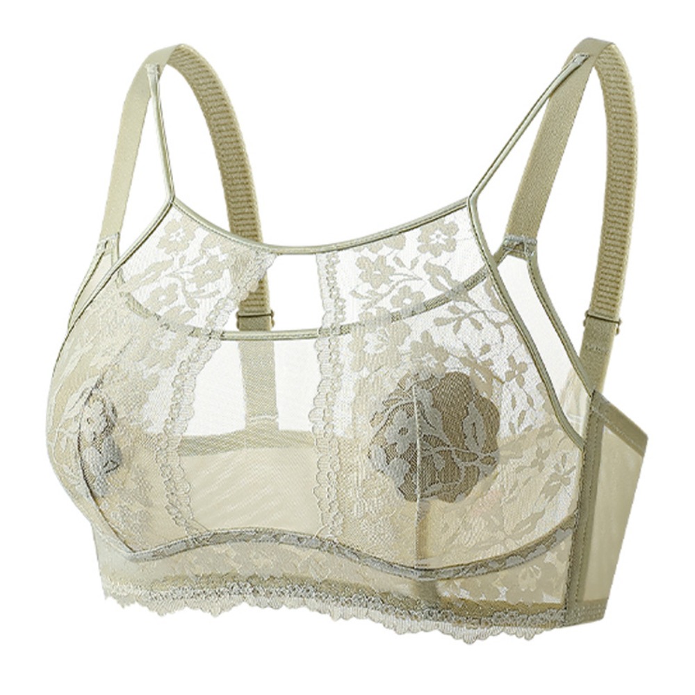 Bra V dalam tanpa kawat bunga  - Sheer Mesh Bra ulasan dan harga